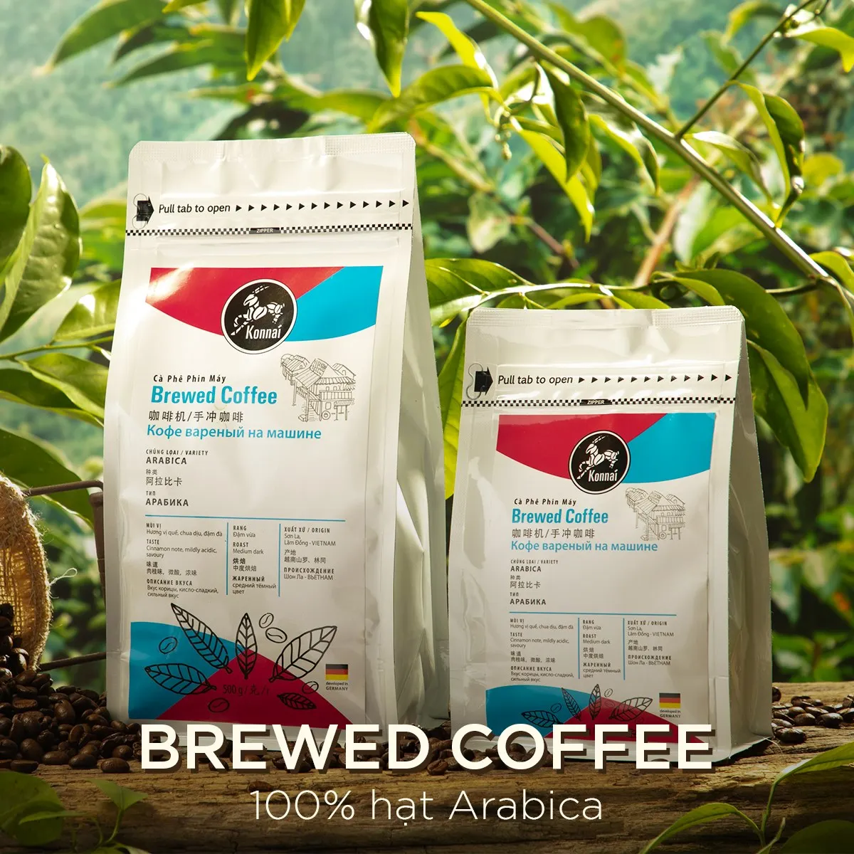 Кофе Арабика, высокое качество коммерческого Konnai, кофе из Вьетнама, Различные вкусы, продукт на заказ по запросу