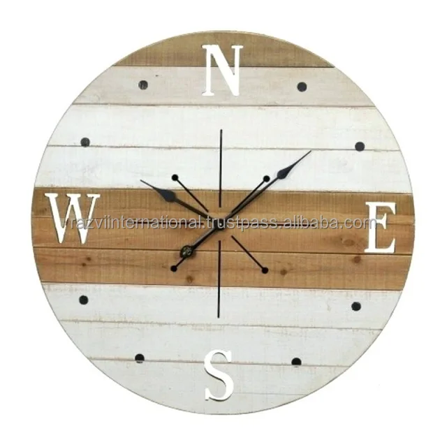 12 Inch Wooden Frame Classical Metal Wall Clock