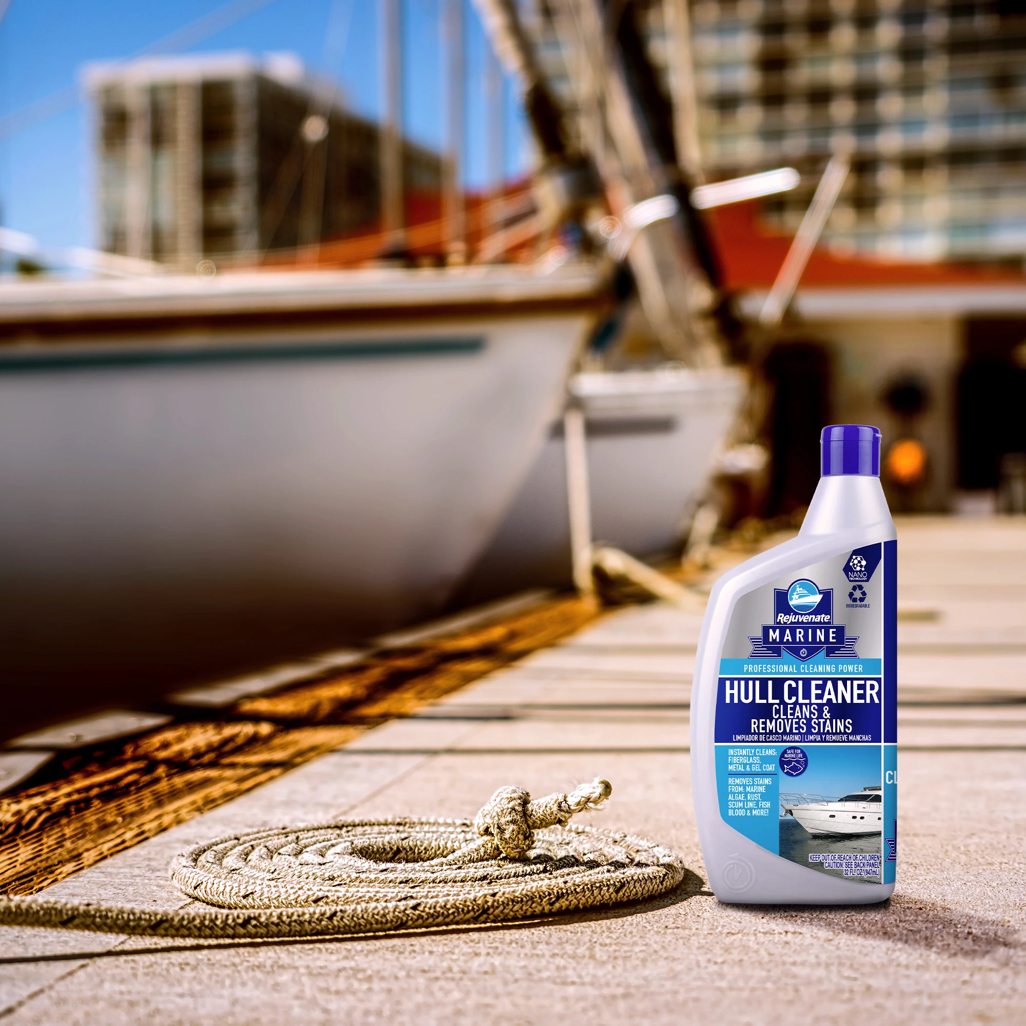 Remove Marine Algae Rust Reducing Potential Drag On Ship 32Oz RM-32HC Rejuvenate Marine Hull Cleaner