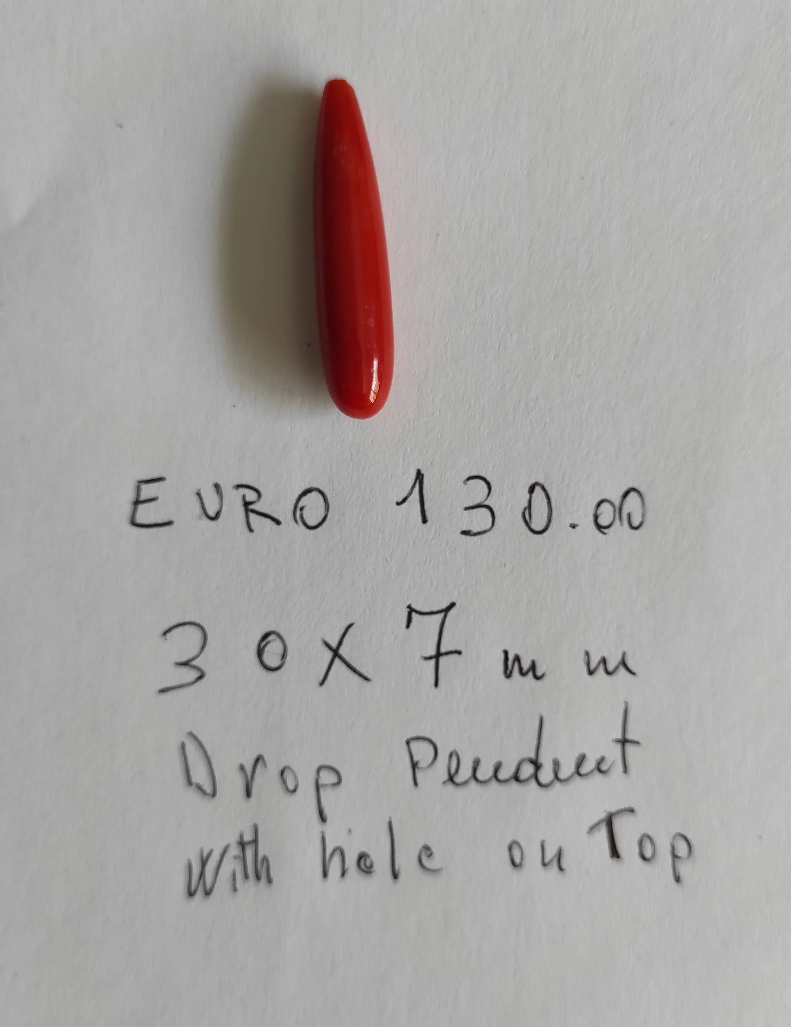 Loose Genuine Red Coral gemstone  Drop Pear shape Oval Cabochon Extra Quality Mediterranean Sea Corallium Rubrum No Cites listed