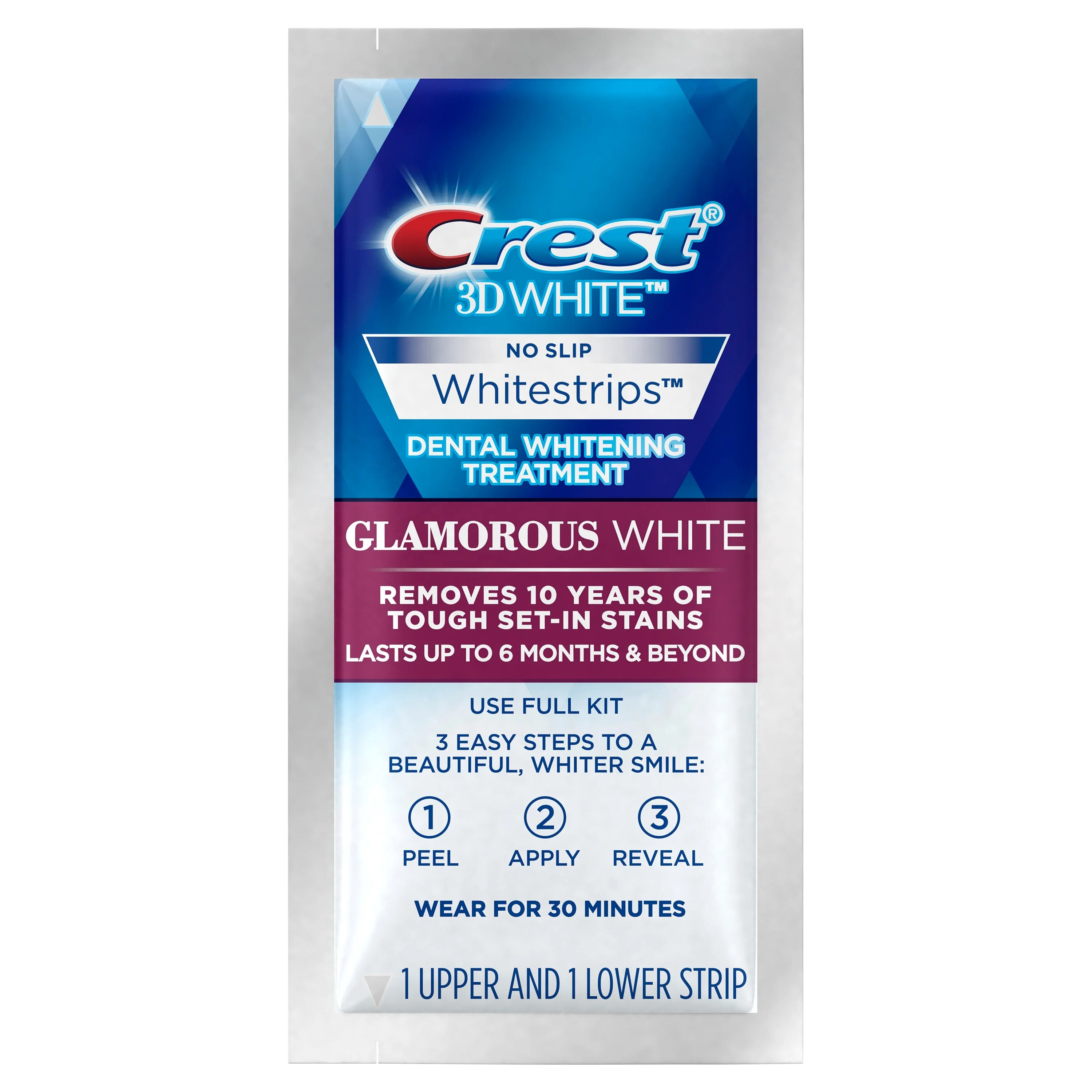 
Crest 3D White Glamorous White Whitestrips 1 box 14 Pouches 28 Strips Teeth Whitening strips <span style=