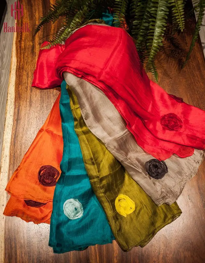 Шарфы из 100% натурального шелка, 80x180 см, с хайлайтером