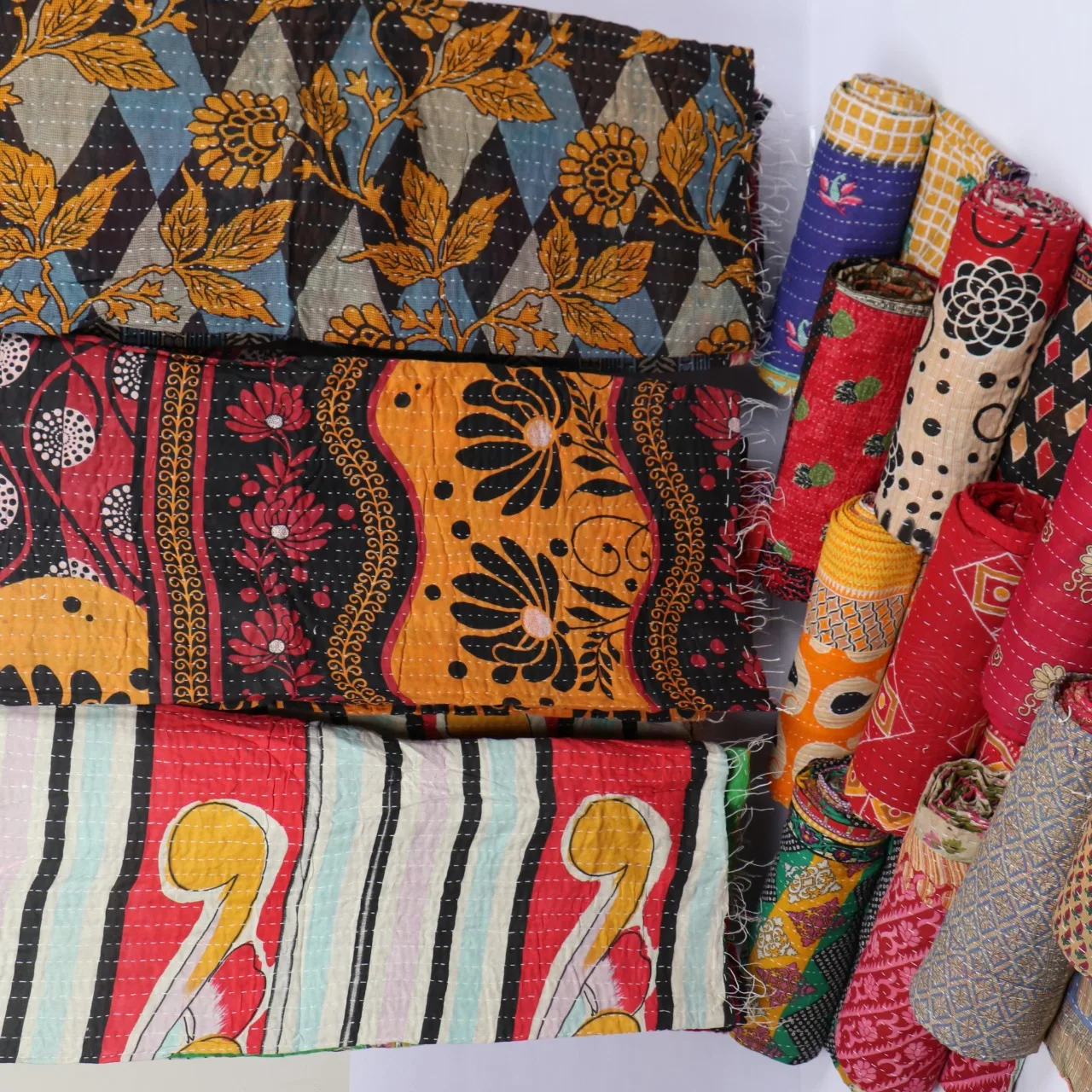 Покрывало Kantha с ручками простыня большого размера индийское одеяло покрывало плед 