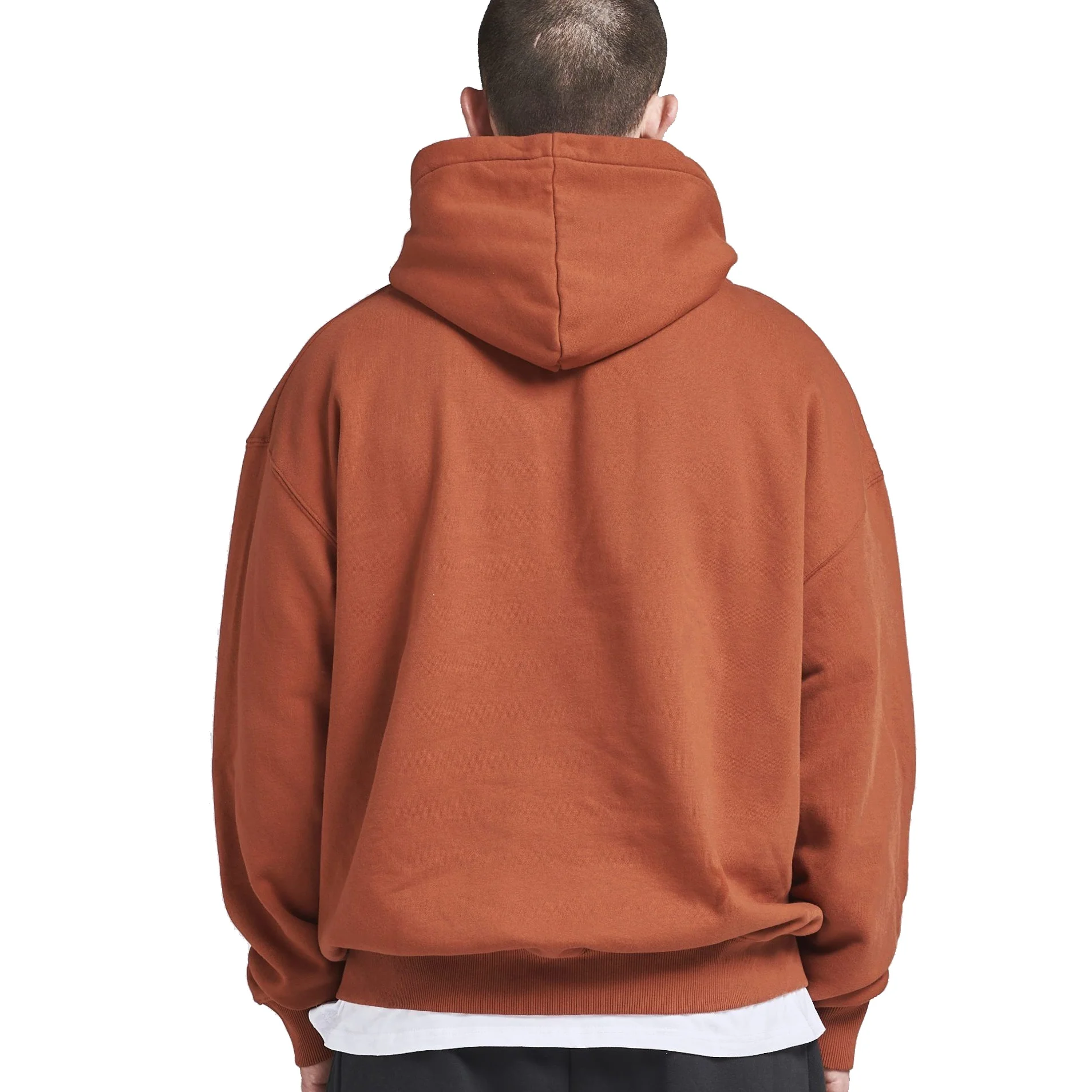 Custom 465-485 gsm oversize fleece boxy hoodie men green rue porter organic cotton hoodie