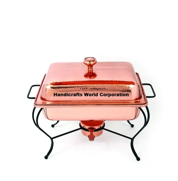 Luxury Royal Style Copper Finishing High Quality Large Chafing Dish Customized Design Buffet Food Warmer For Wedding Catering.