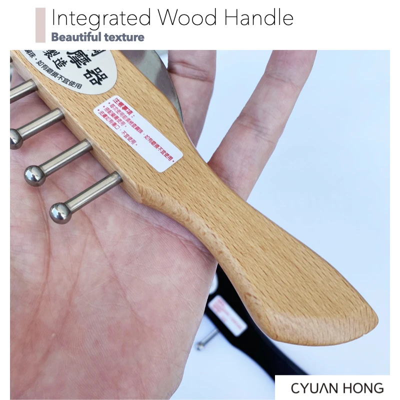 Wood Massager / Amazon Hot Sale Wood Head Acupressure GuaSha Massage Comb for Face Lift Neck Gua Sha Body Shiatsu