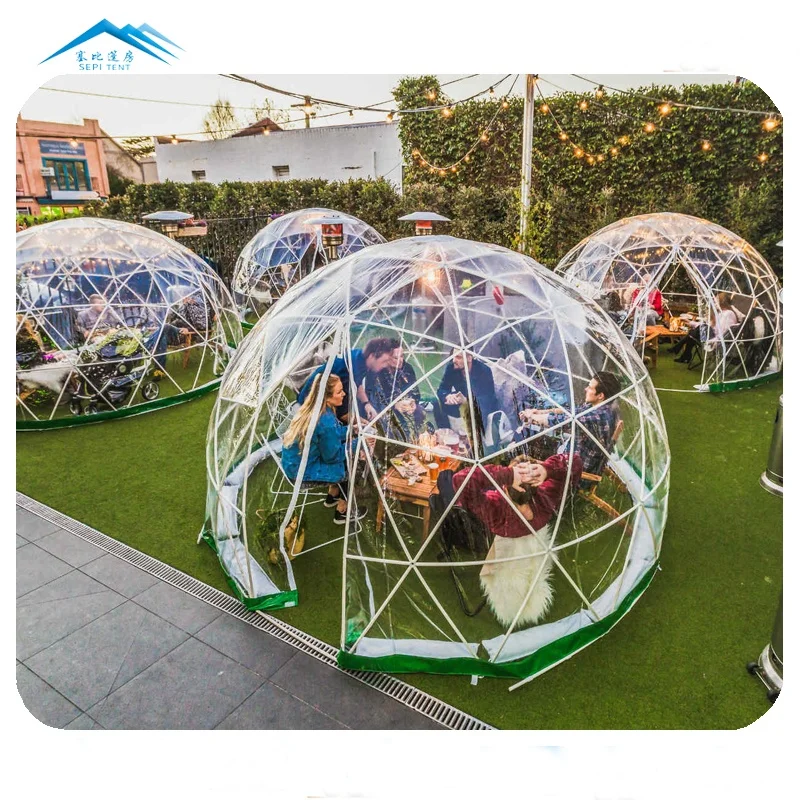 Igloo New Dining Trend Outdoor Domes Transparent Dome Restaurant 850g/m2 PVC Fabric Hot Galvanized GB Q235 Steel Tubes Iglu Felt