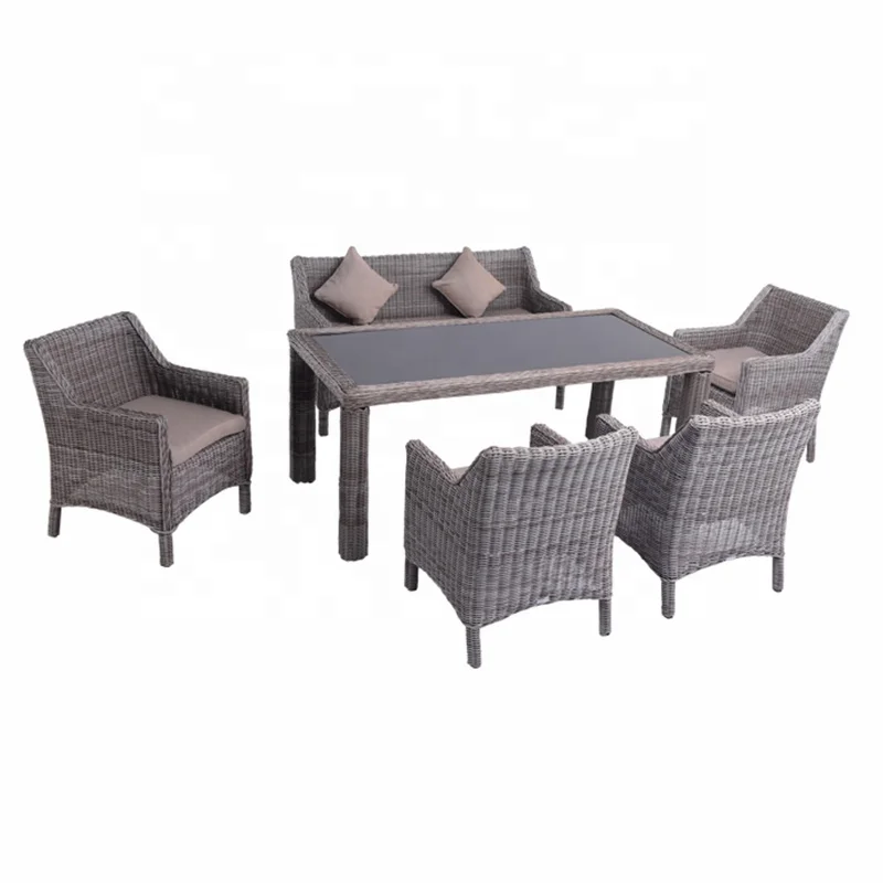 Hot Sale Professional OEM Factory Waterproof UV-Protection Outdoor Furniture Garden Rattan Dining Set