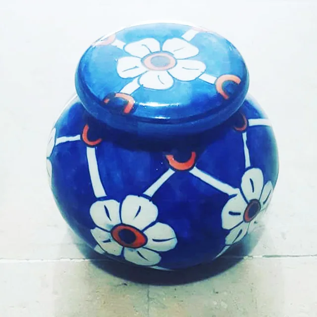  Классическая элегантная сине-белая глазурованная керамическая банка для печенья с крышкой в скандинавском стиле