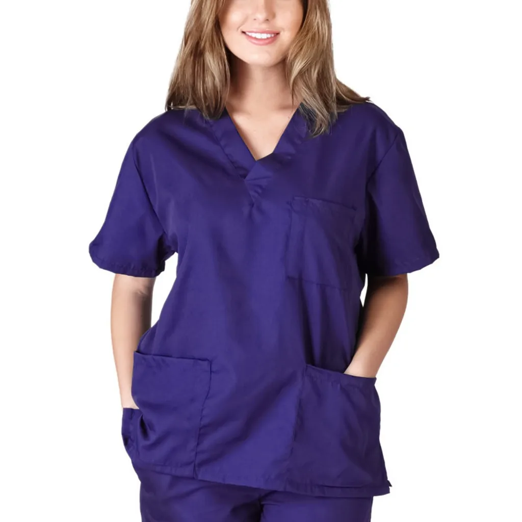 Fashionable Breathable Scrubs XS To 4XL 6XL OEM Wholesale High Quality Nurses Uniform Scrubs With Double Pockets New Design