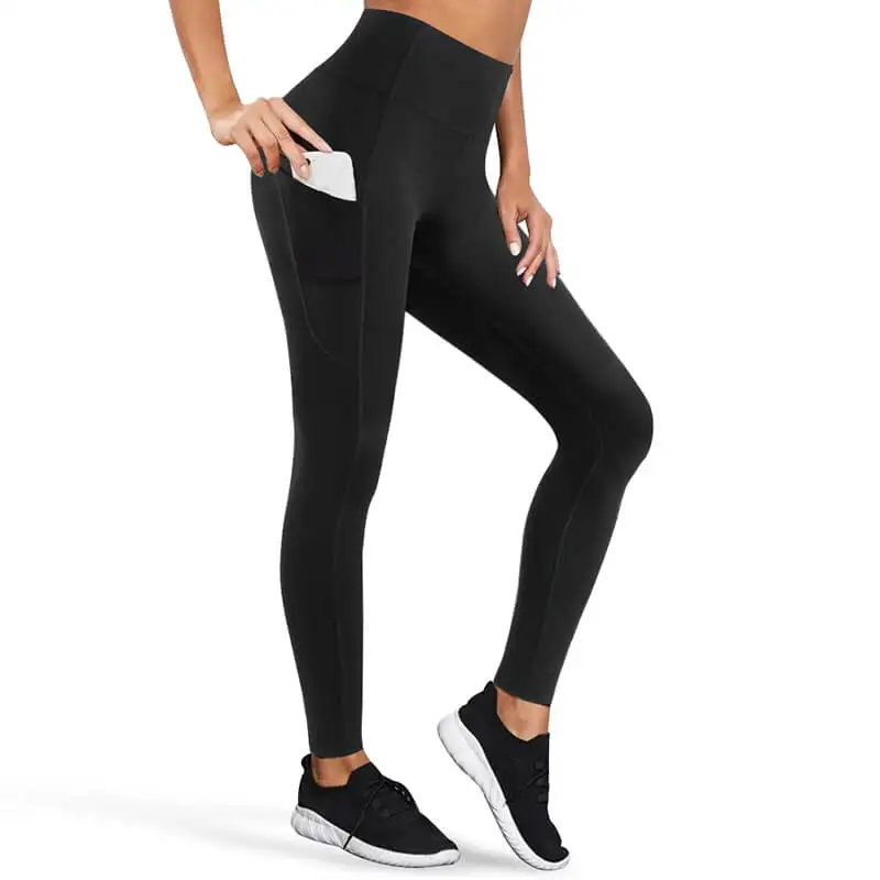 Women Yoga Pants Plus Size High Waist Custom Logo Sportswear Fitness Ladies Yoga Leggings Pants With Side Mobile Phone Pockets