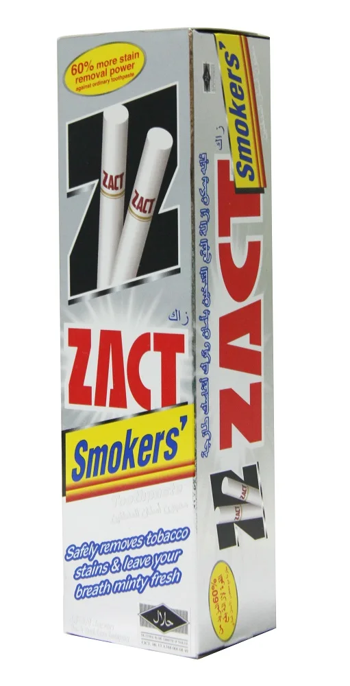 High Quality Natural Smell Zact whitening Toothpaste For Adult With ISO Halal Certificate