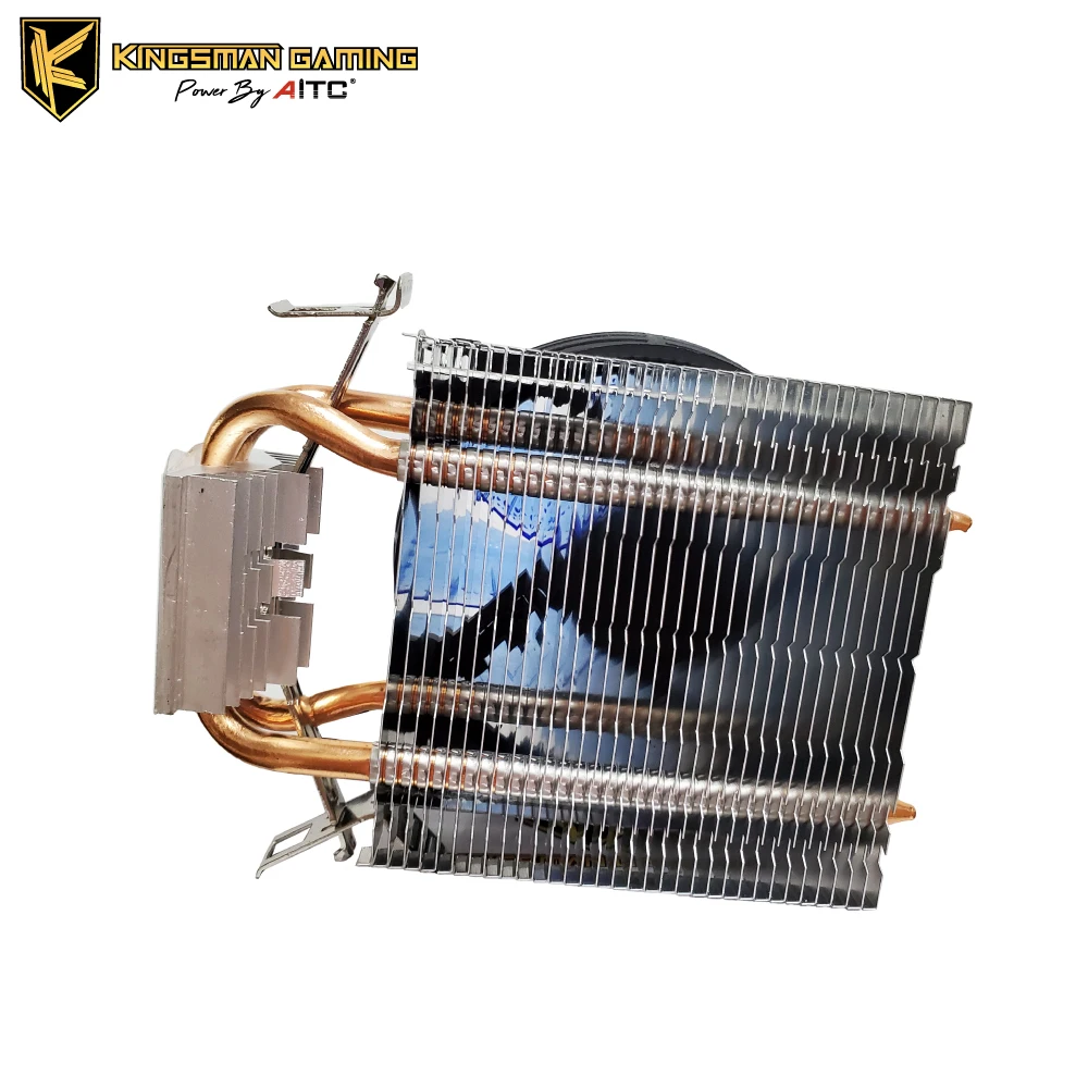 aluminum heatsink CPU cooler with 2 cooper Heatpipes and  blue led light