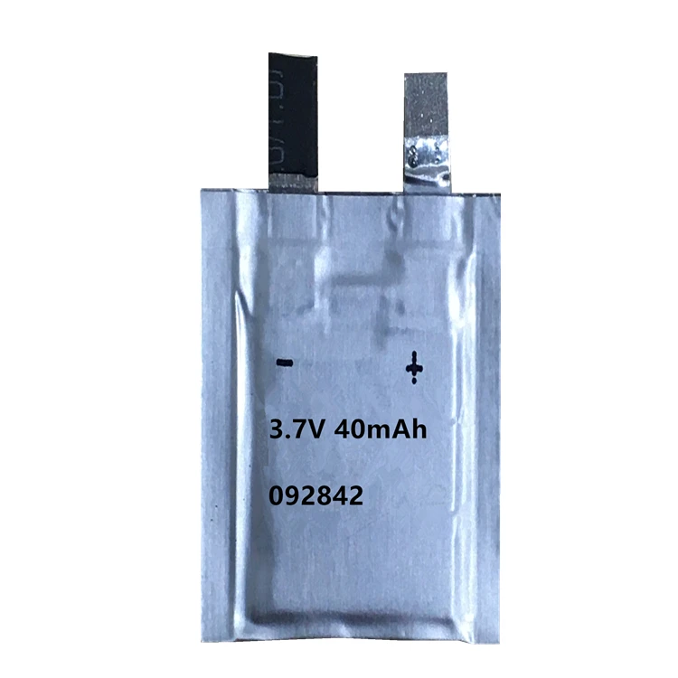 Thin Battery 092842 new model 3.7V rechargeable thin battery 40mAh thickness 0.95mm