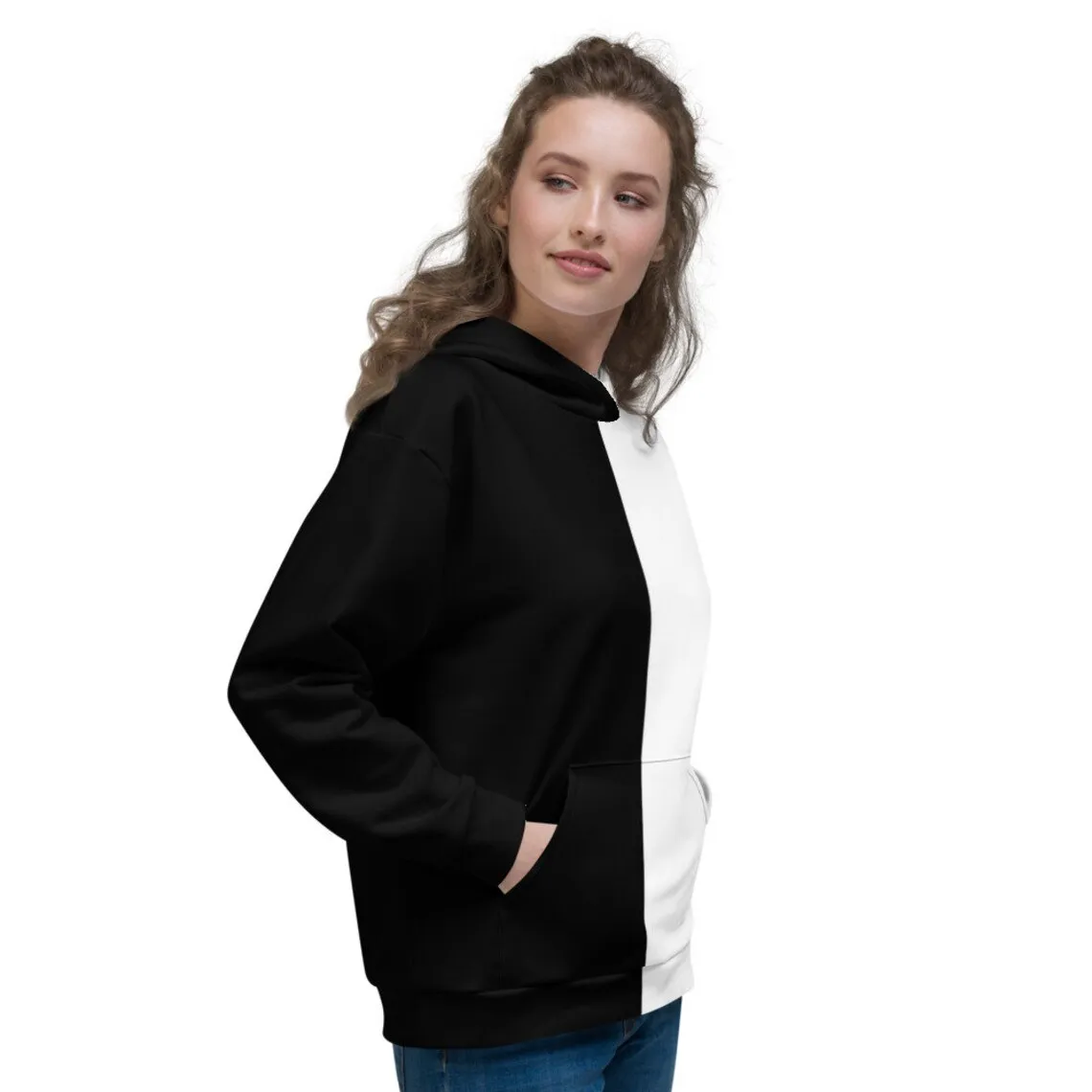 Женская черно-белая толстовка с