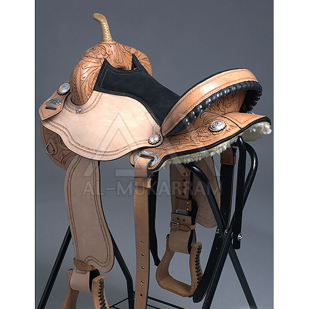 Custom Made Design Top Quality Leather Horse Racing Saddle