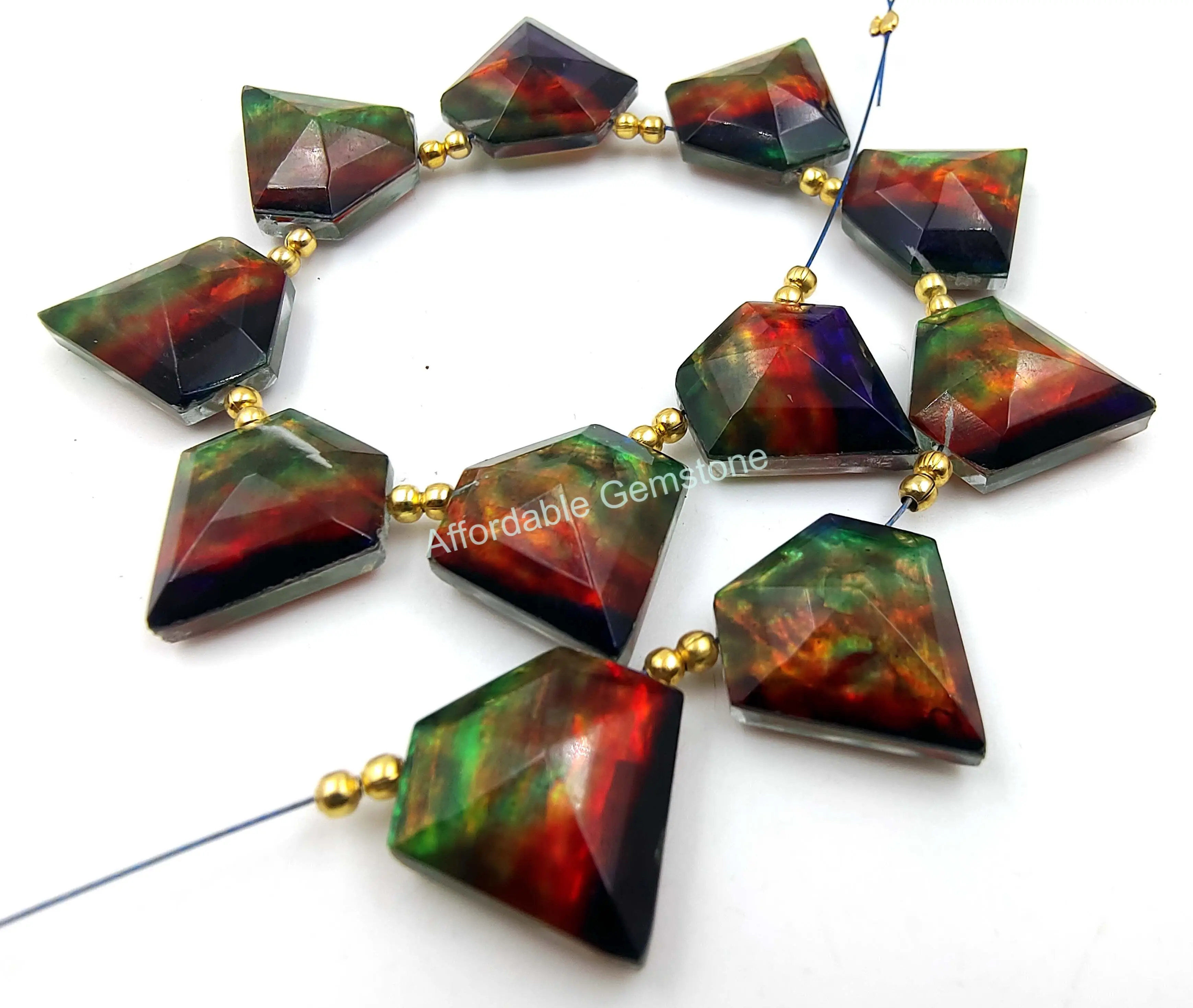 Разноцветные ювелирные изделия в форме алмаза аммолита топ драгоценные камни с гранями оптовая продажа драгоценных камней доступные