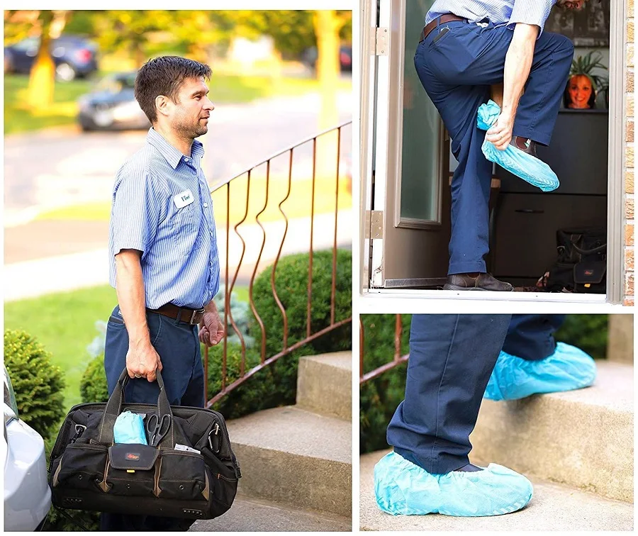 G & F Products 13033 Premium 100 Pack (50 Pairs )Disposable Boot & Shoe Covers - Durable, Water Resistant, non-slip, non-toxic,