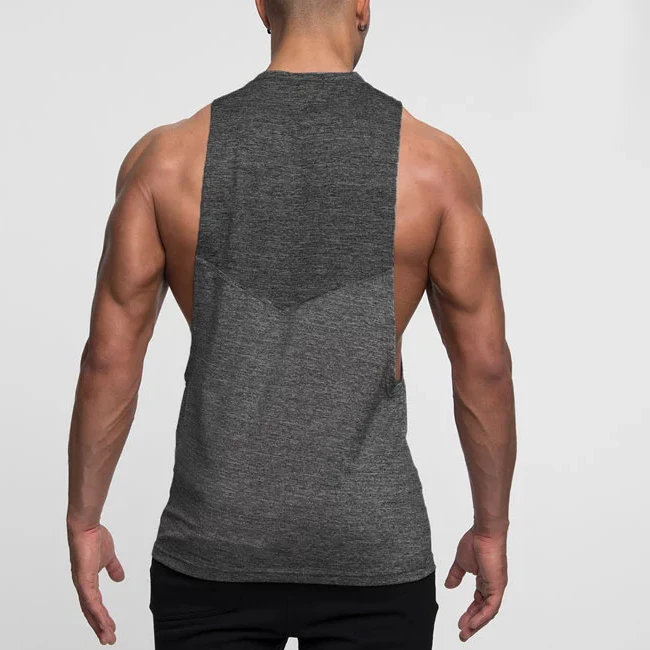 High quality mens bodybuilding sport gym tank top stringer/Summer fitness gym heather grey elastane mens tank top