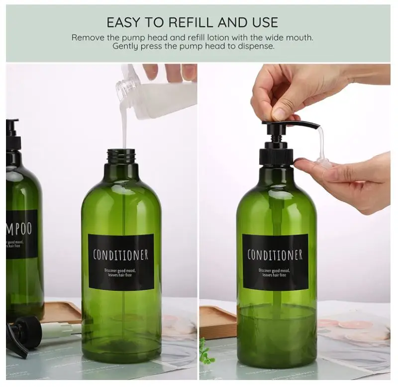 1000ml Segbeauty Pump Bottles For Shampoo and Conditioner Liquid Soap Dispenser For Body Soap Press Shower Dispenser