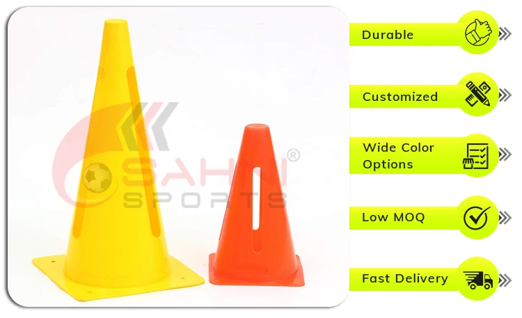 Superior Quality UV Resistant Collapsible Agility Training Cones-Soft PVC Vinyl Markers for Fitness Sports Training
