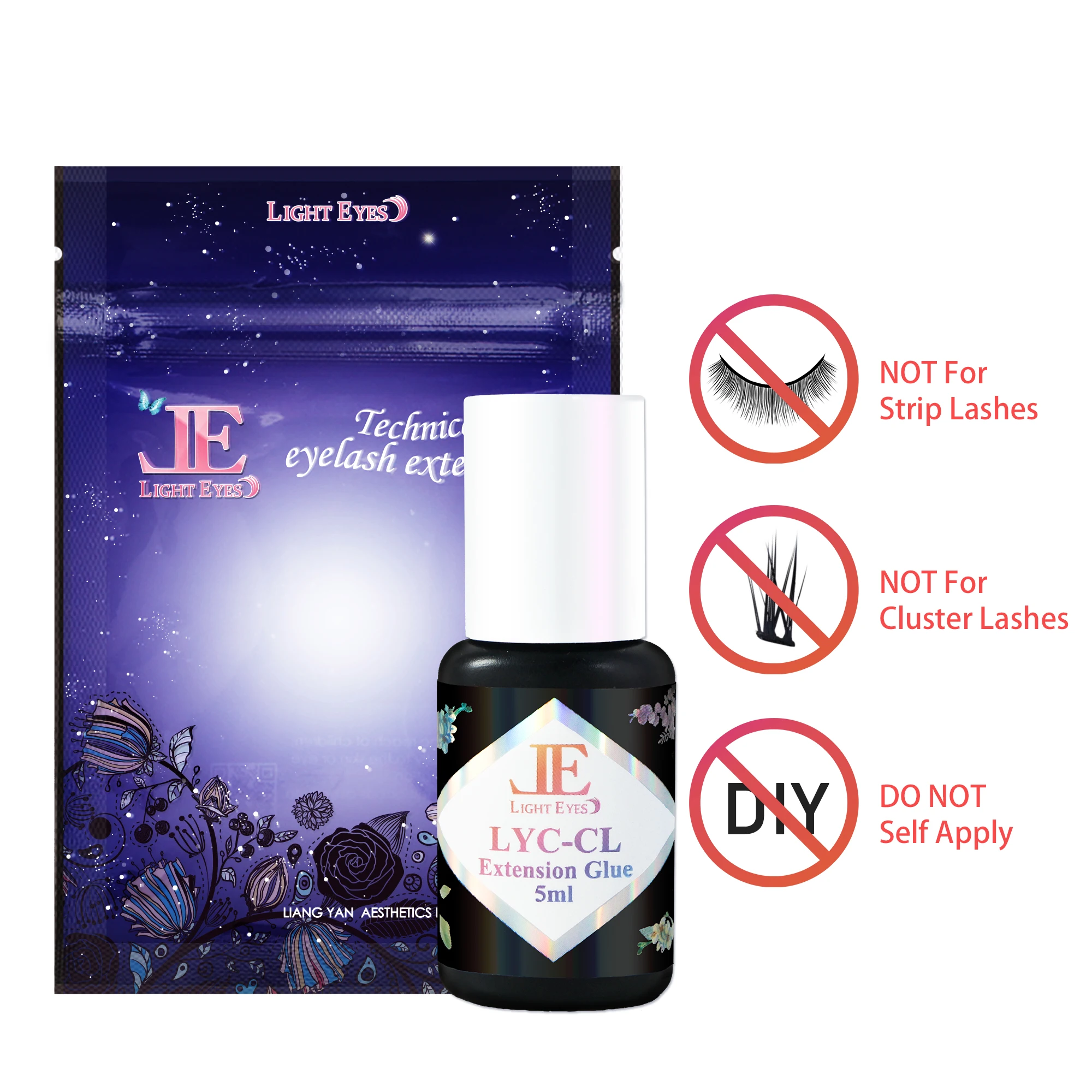 LIGHTYEES No Allergy Clear Lashes Adhesive White Glue 5ml