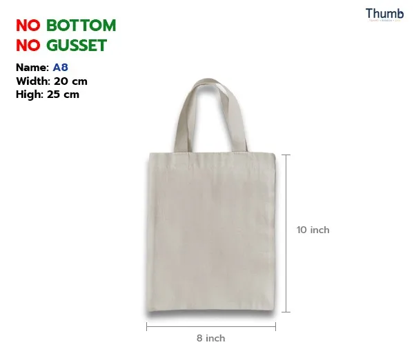 
Blank Canvas Tote Bag Made in Thailand 