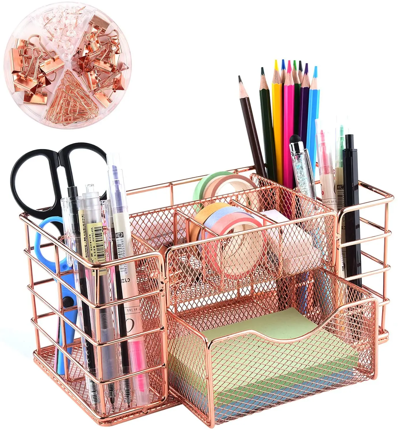 Настольные органайзеры и аксессуары цвета розового золота настольный органайзер домашний офисный Органайзер Caddy милые офисные принадлежности стол A