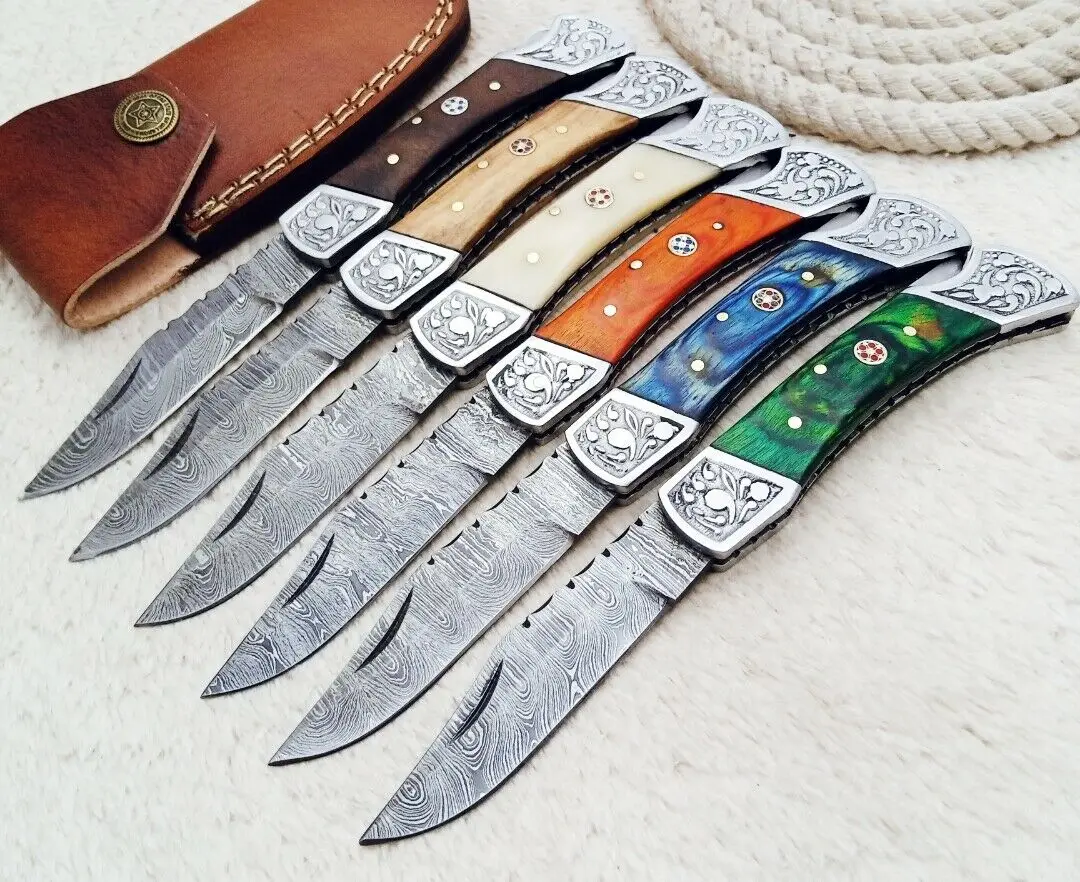 2021 Hot Selling High Hardness Wild Survival Multi Function Damascus Blade folding knife pocket knives