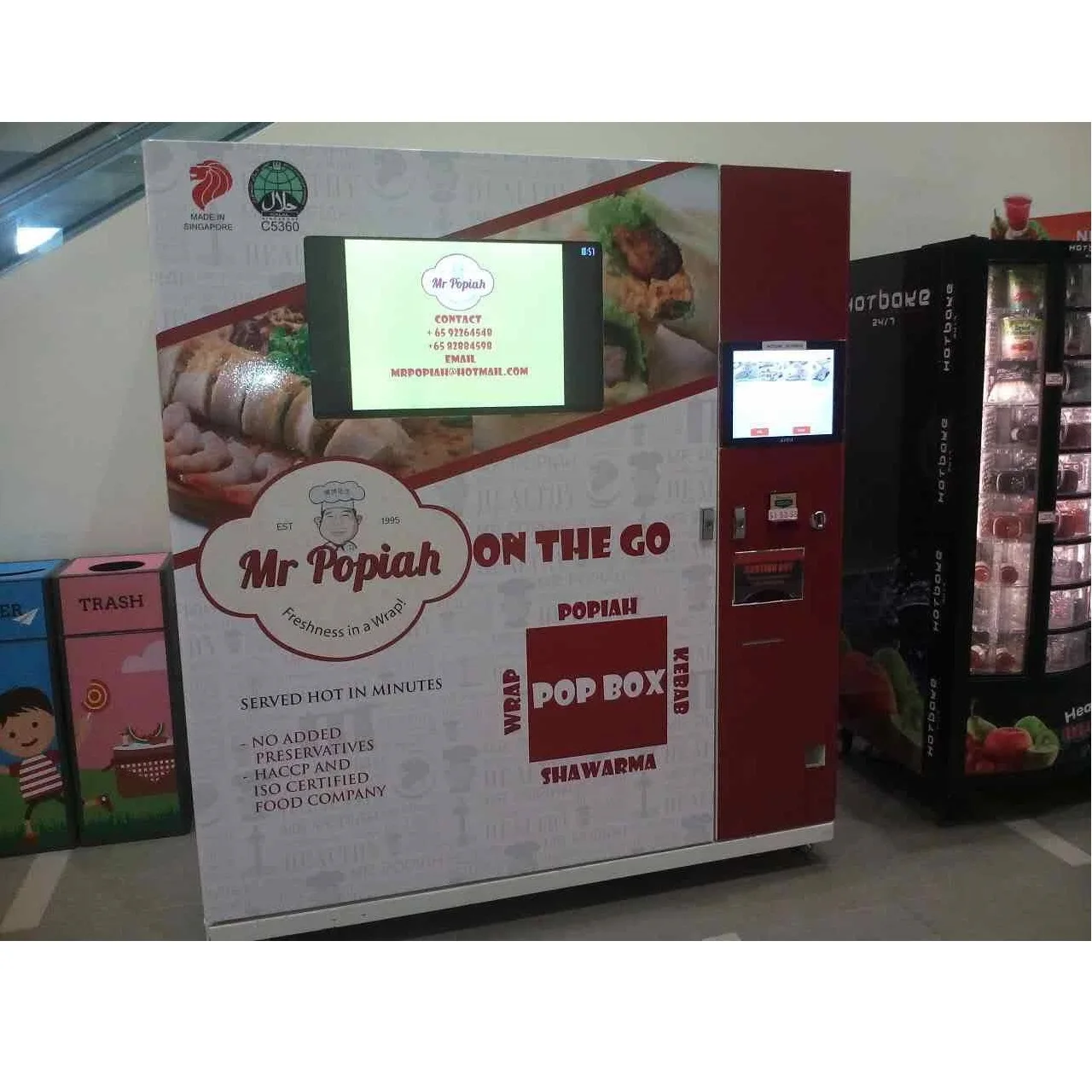 Singapore Commercial Service Equipment Mr Popiah Vending Machine With Warranty 1 Year And Customized dimension