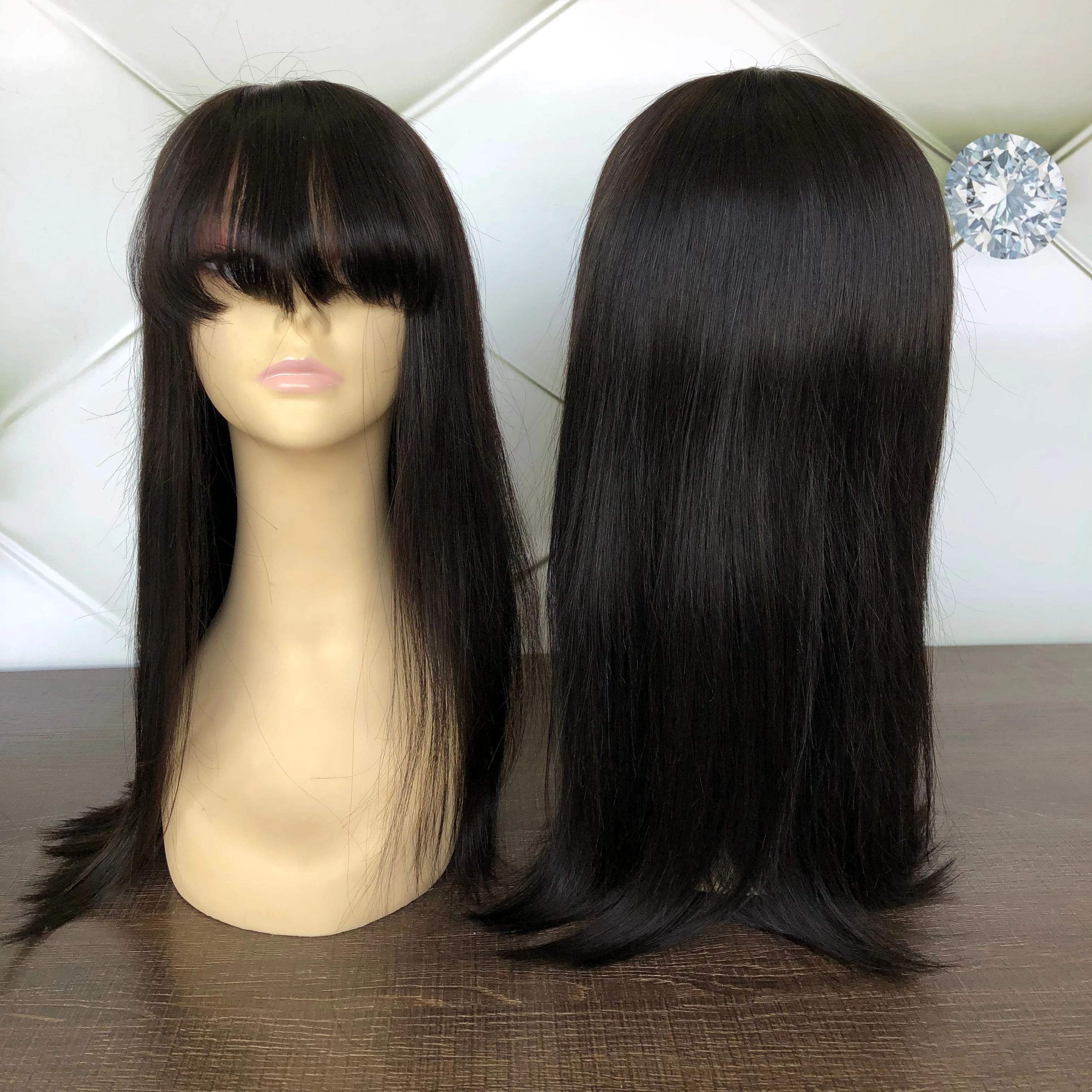 
O Fly human hair bang wigs with baby hair, 150% density full lace wigs 