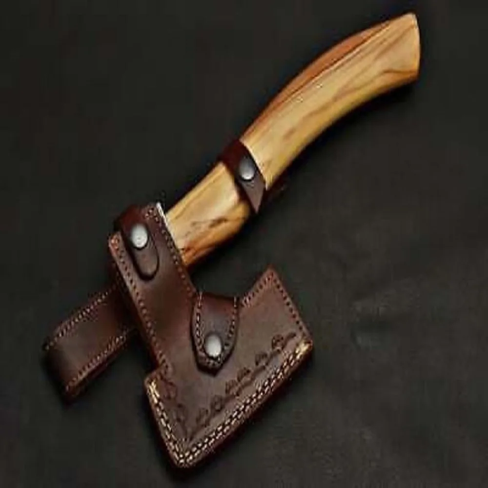 Топор Ручной работы из дамасской стали в стиле викингов топор для кемпинга высококачественный Тактический с кожаным чехлом AX-28