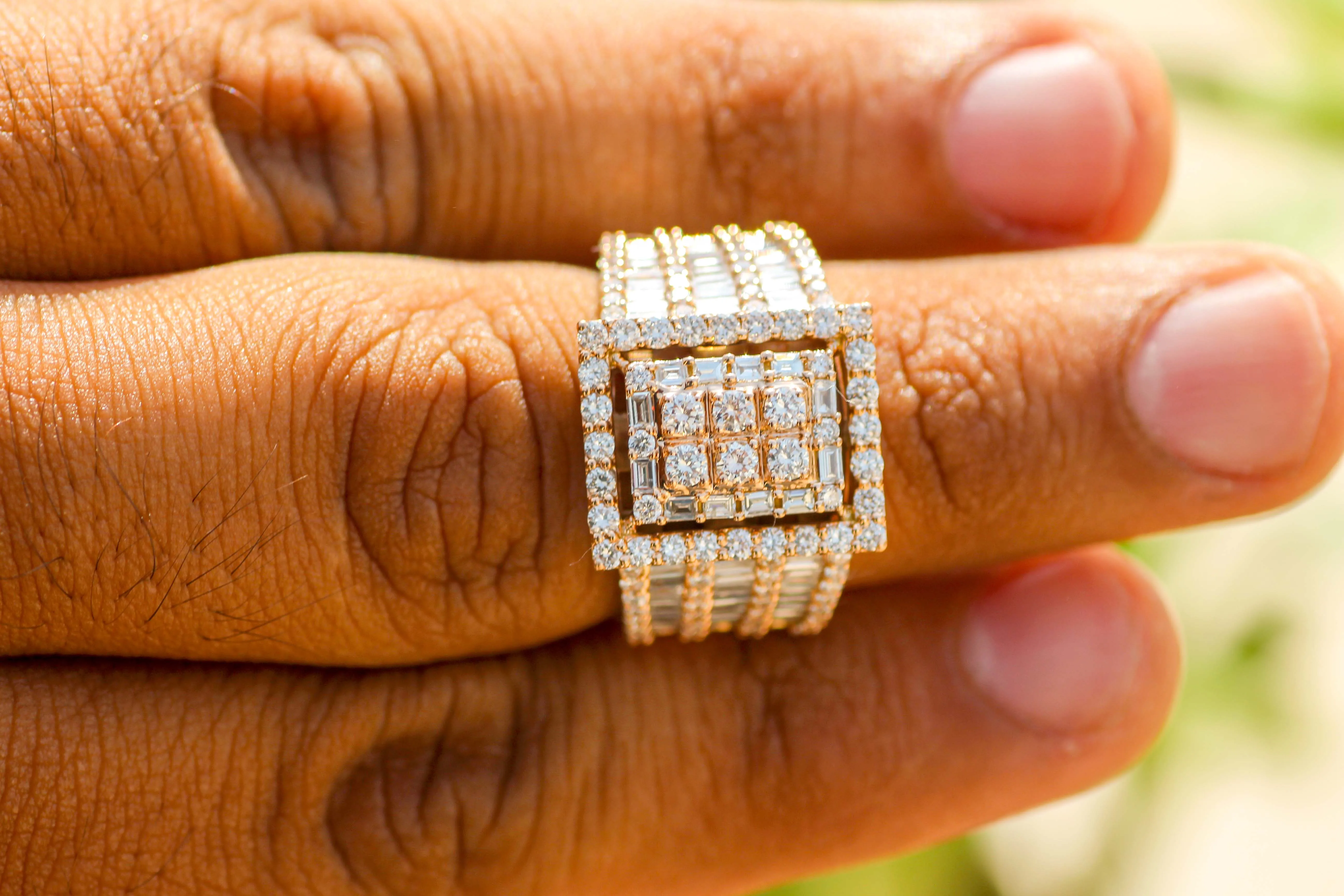 11gm Золотая Бриллиантовая установка для мужчин Обручальное бриллиантовое кольцо 14k желтое золото натуральный бриллиант Band Fie ювелирные изделия