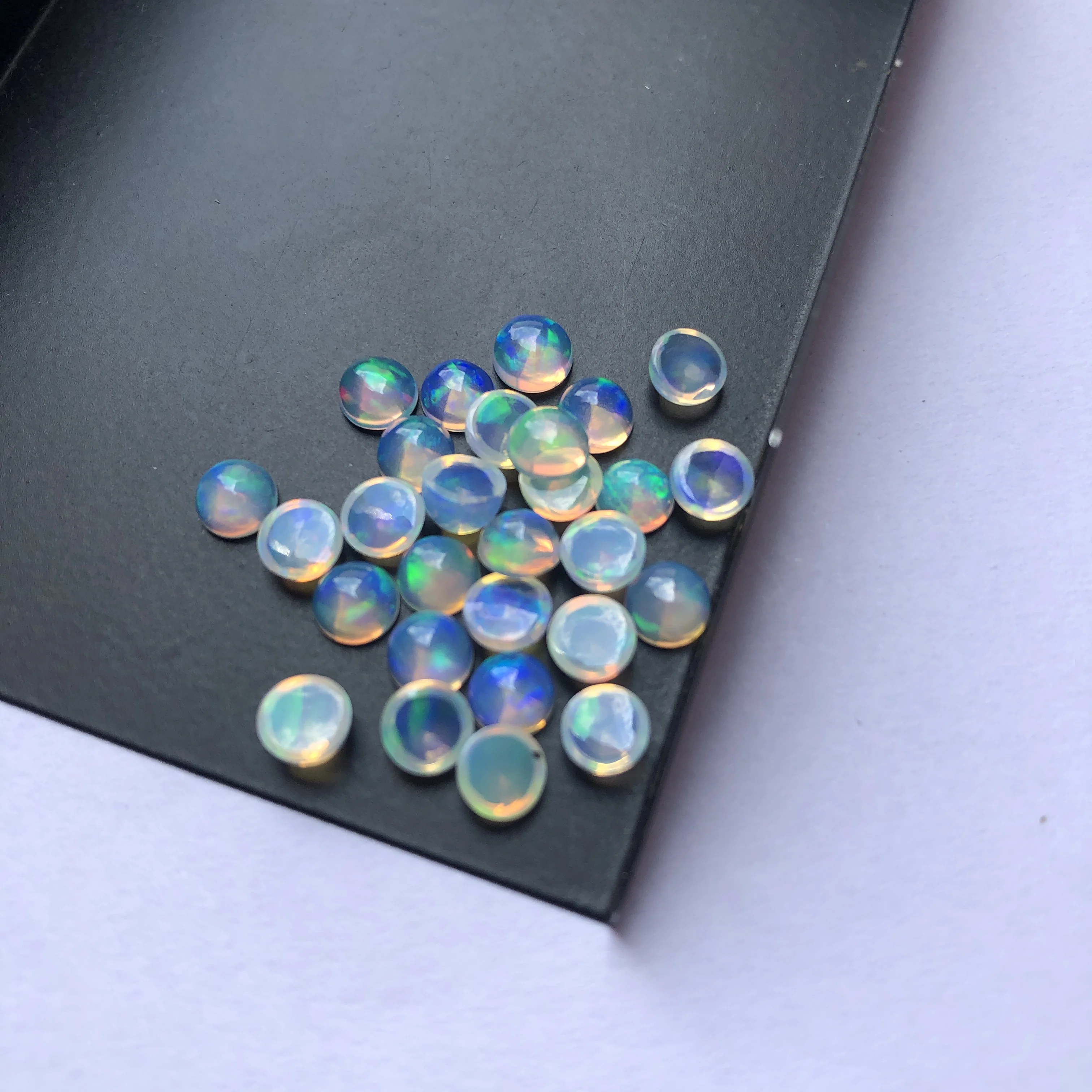 5mm Natural Ethiopian Opal Gemstone Smooth Round Wholesale Loose Calibrated Cabochon Manufacturer Online Supplier Factory Price