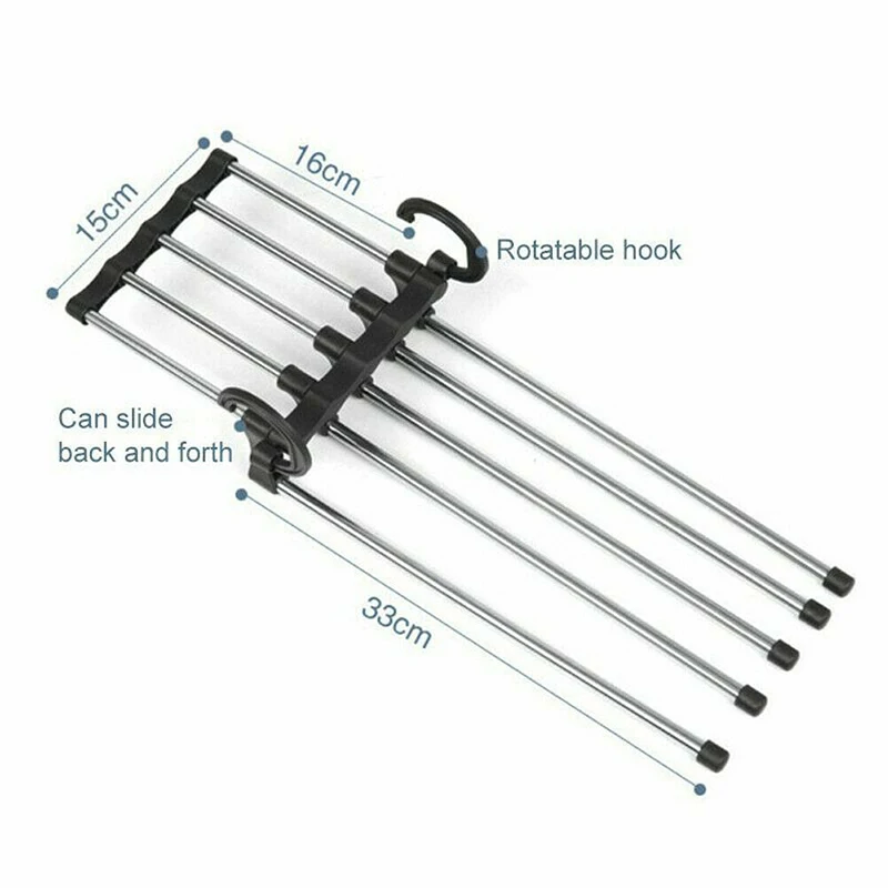 
5 in 1 Pant rack shelves plastic metal magic hangers 