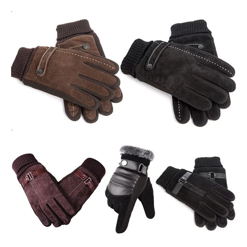 Мужские перчатки из натуральной оленьей кожи на осень/зиму