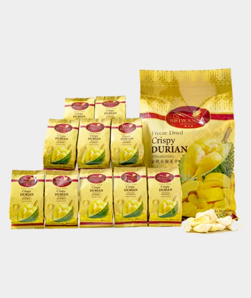 Sriwanna Brand Freeze Dried Monthong Durian Crispy premium grade best quality from Thailand dry fruits 210 grams per bag