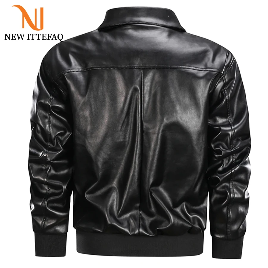 
ReFire Gear MA-1 Faux Leather Jackets Men Winter Warm Military Bomber Pilot Jacket Tactical Police Casual Thick PU Leather Coats 