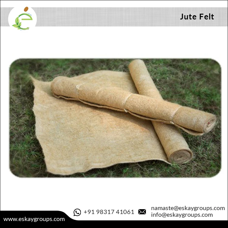 Needle Punch Heavyweight Breathable Jute Felt for Sale Technology Made 183 - 200 Cm Width Nonwoven Jute Weed Control Mat ESKAY