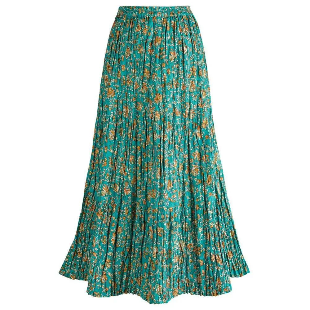 Vintage paisley print in bright jewel tones on a black background skirts