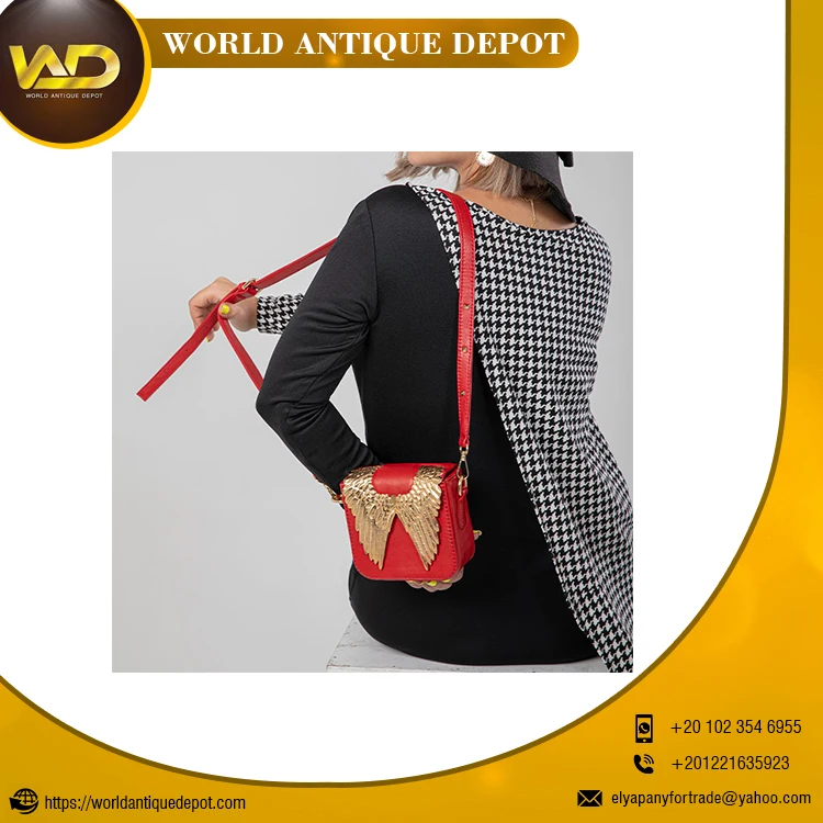 Real Leather Flacon Bianca Bags and Handcrafted copper plated with 21 carot of gold