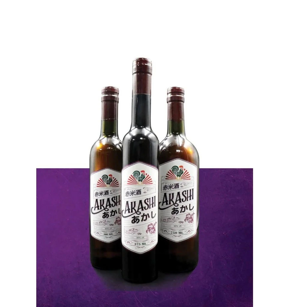 Рисовый винный напиток 25% AKASHI 375 мл черный липкий рис liqour в упаковке для бутылок