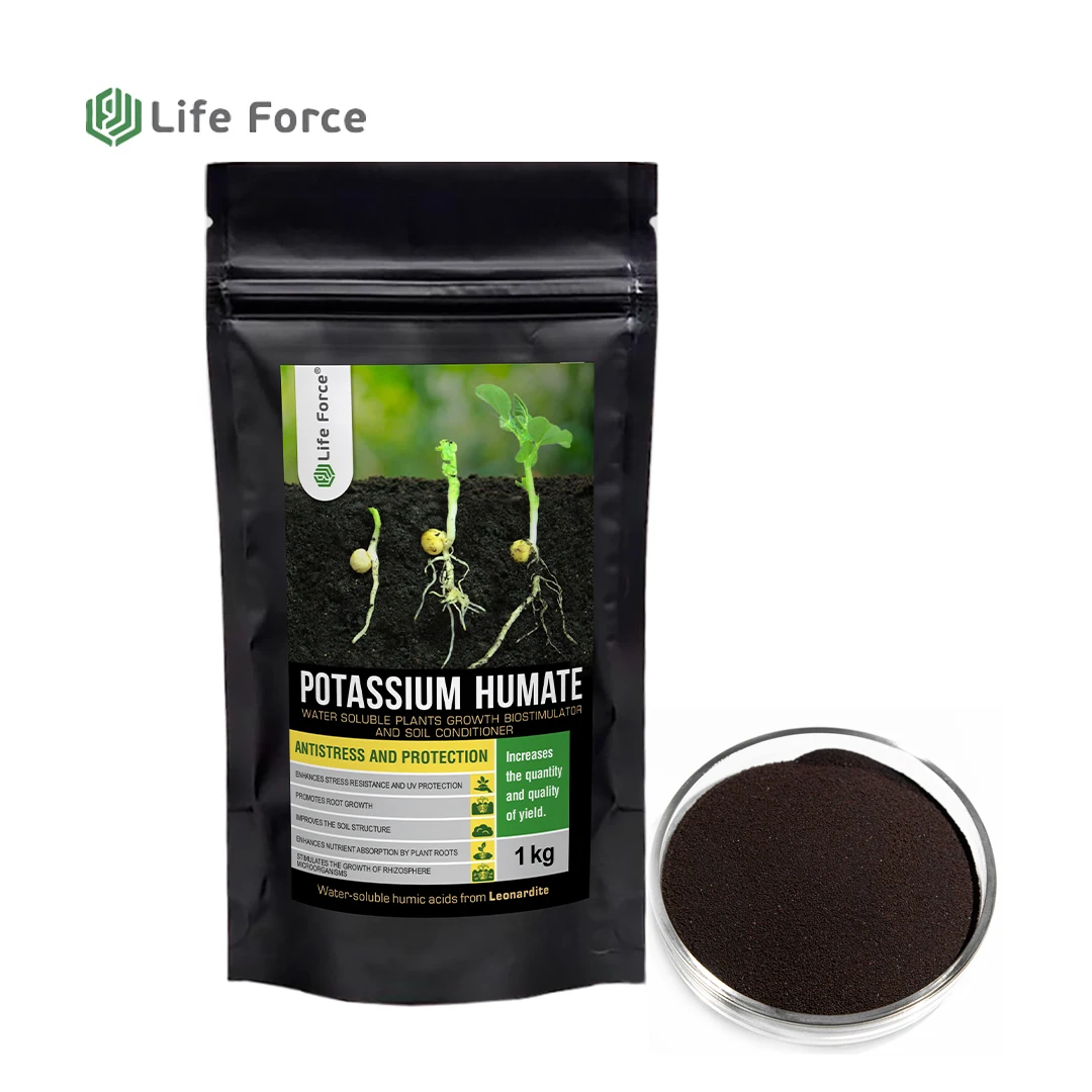 Organic Humic Acid Powder Soluble Humate Potassium Fertilizer Life Force SH 301/1 Soluble Potassium Humate