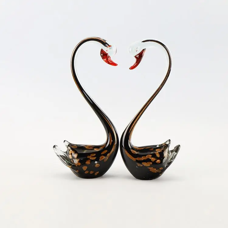 
Cheap Wedding decoration hand blown Glass swan 