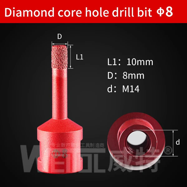 Weitol M14 Вакуумные Паяные сверла алмазные для мрамора