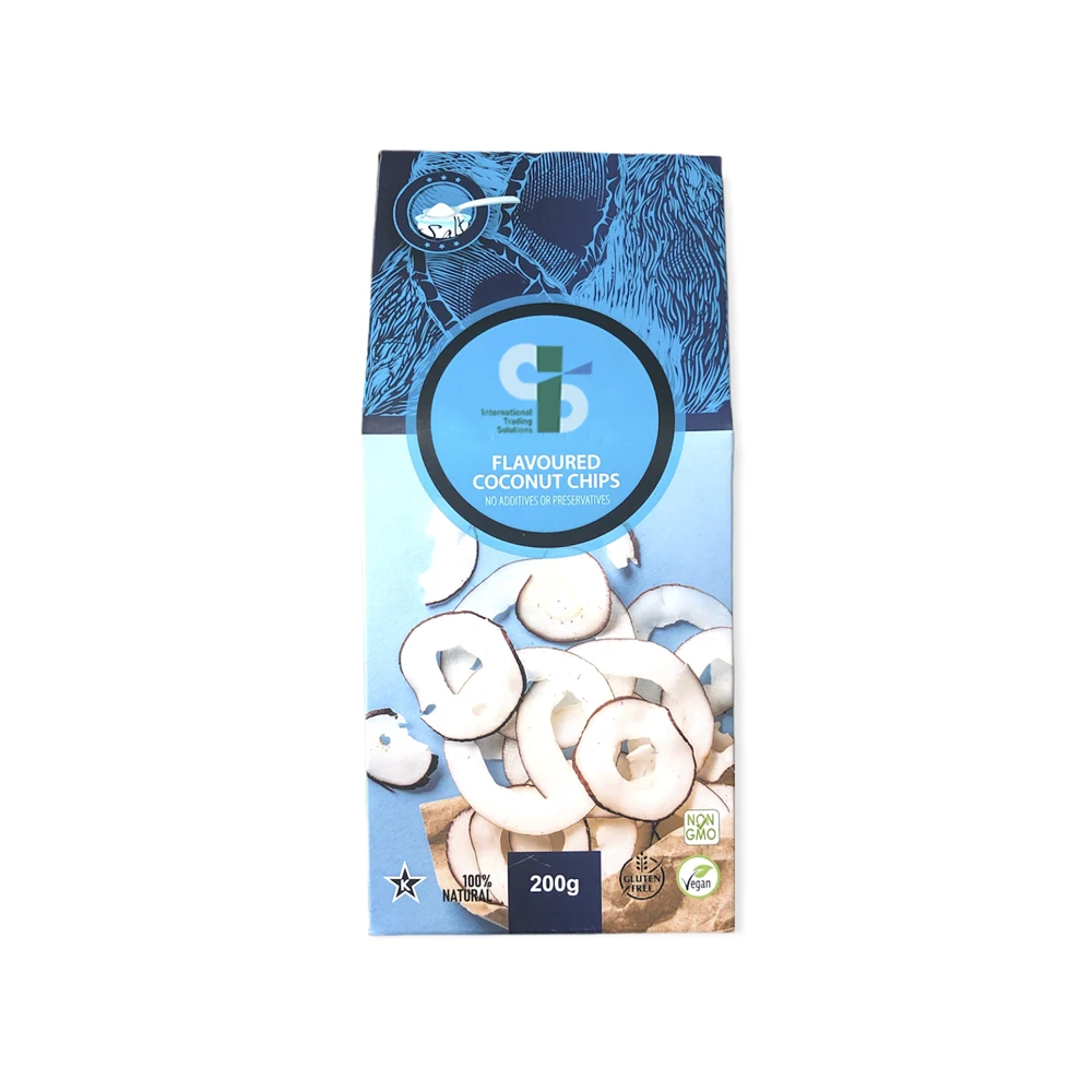 Высококачественные органические кокосовые чипсы с соленым вкусом оптовая продажа 200 г в упаковке ароматизированные солью из Шри Ланки