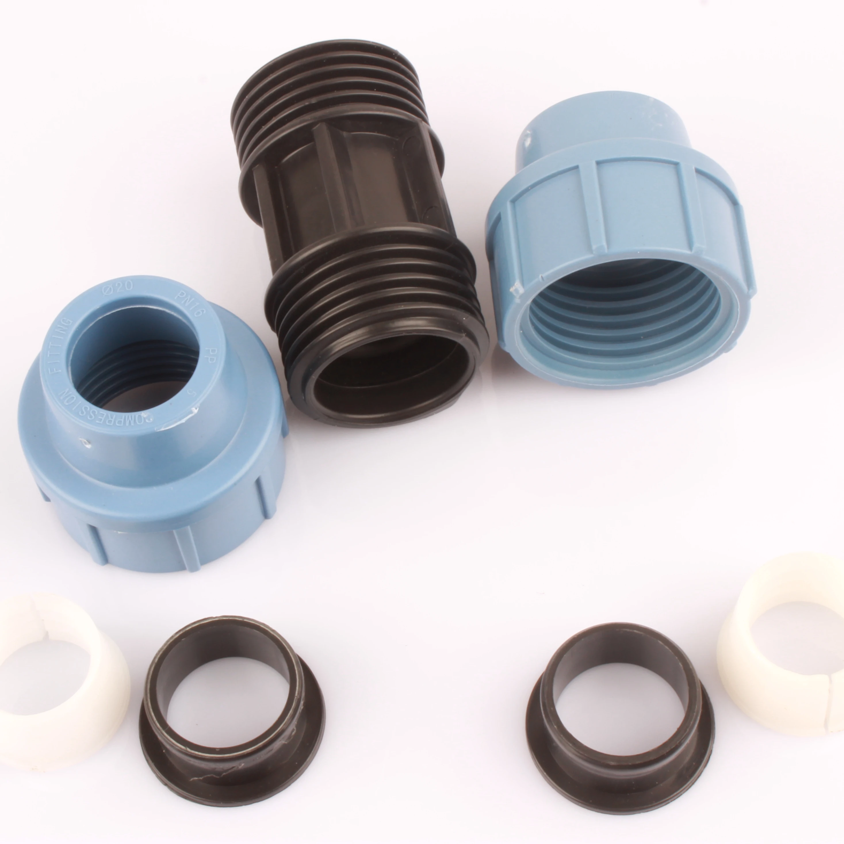 Turkey pp compression fittings PP pipe fittings Couplings Pipe Connect Fiting Accessories Fexible coupling