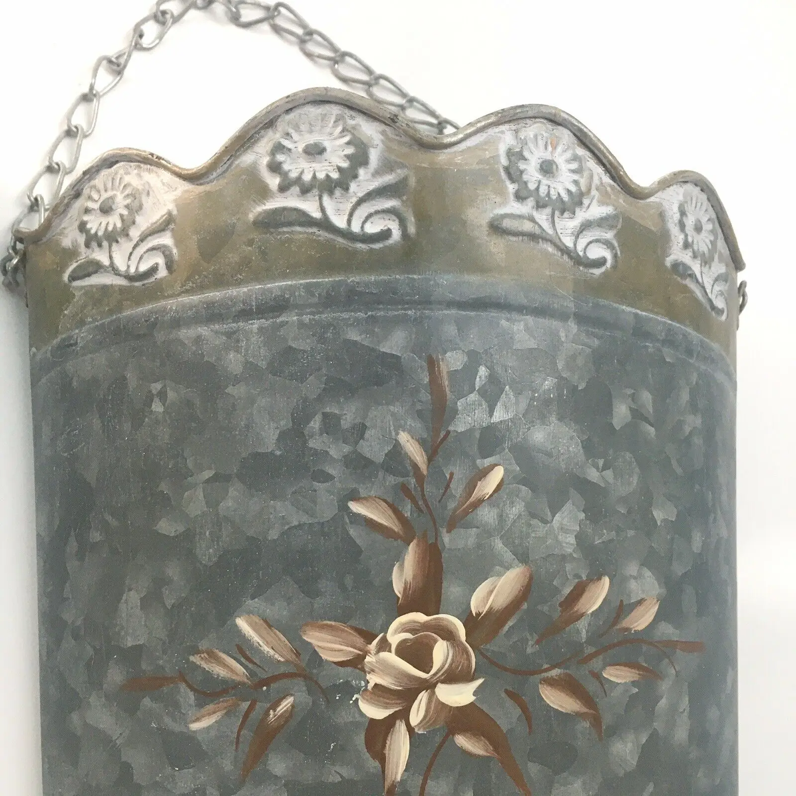 Цветочная Оцинкованная железная ваза для цветов и стен с принтом роз идеально подходит украшения дома сада