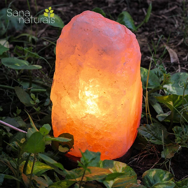 Гималайские соляные лампы ручной работы для украшения дома с деревянным основанием