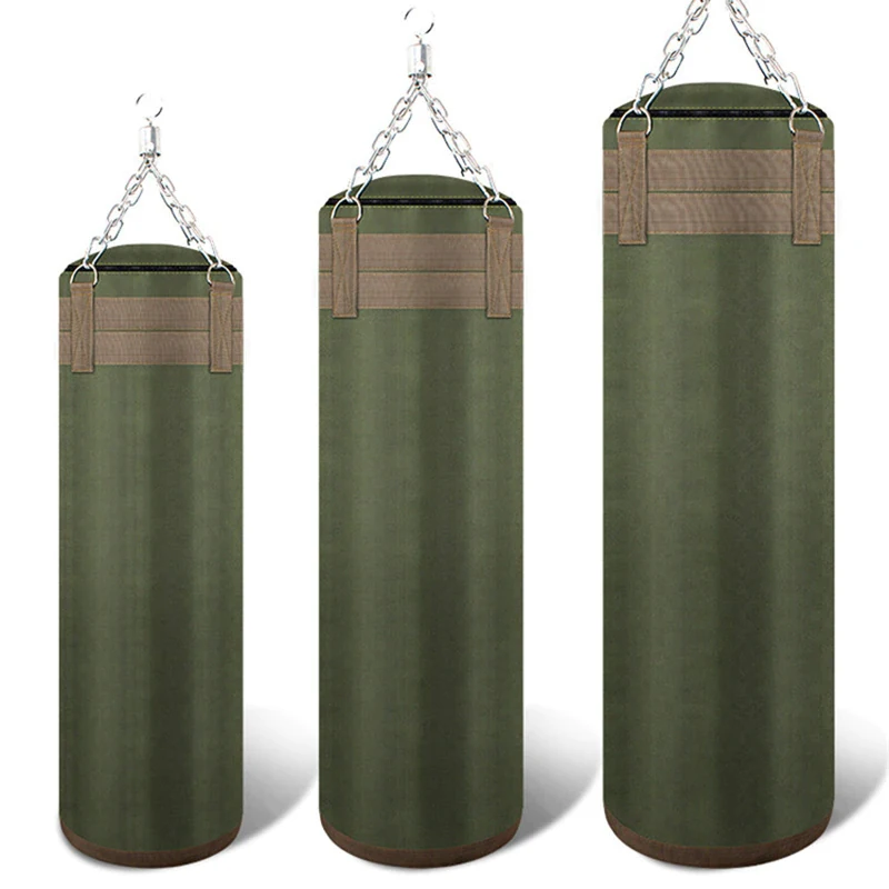 80/100/120cm High Quality Thickened Leather Sandbag Suede Hook Hanging Punching Bag Kicking Muay Thai Train Boxing Sand Bags